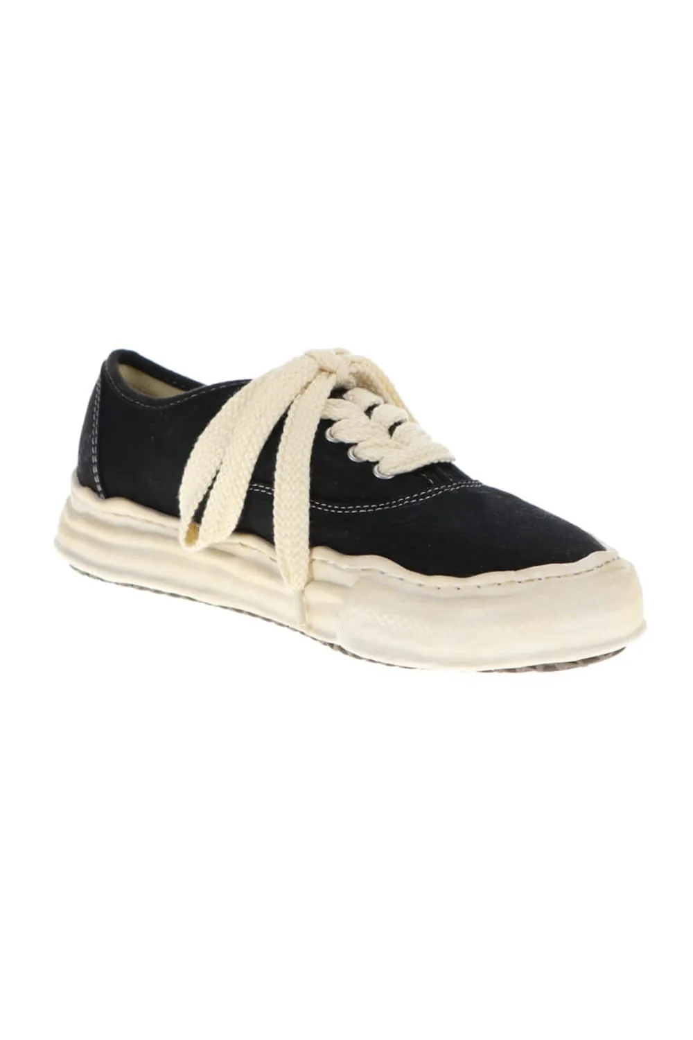 -BAKER- Over-dyed original sole canvas Low-Top sneakers Black