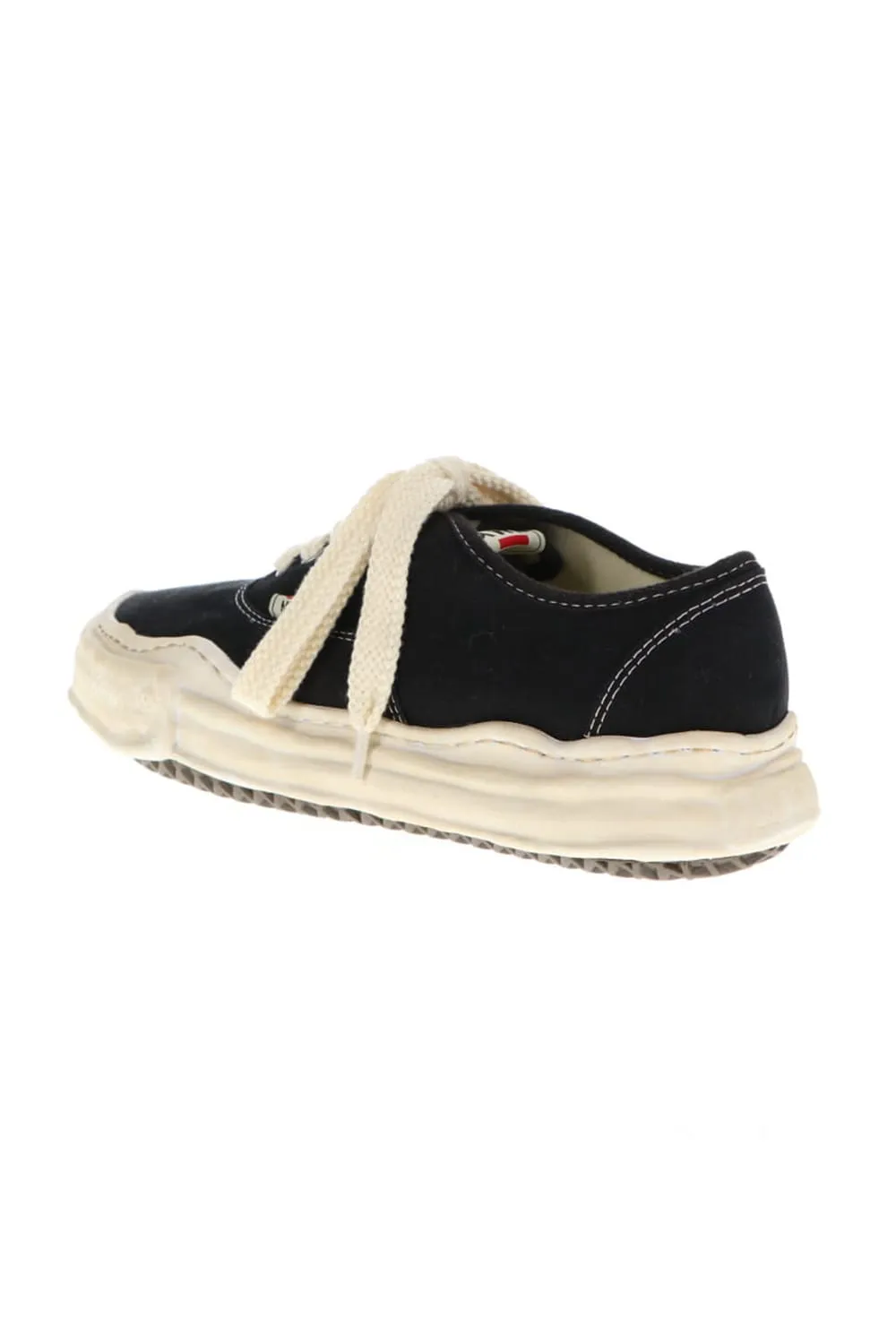 -BAKER- Over-dyed original sole canvas Low-Top sneakers Black
