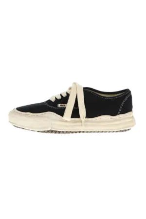 -BAKER- Over-dyed original sole canvas Low-Top sneakers Black
