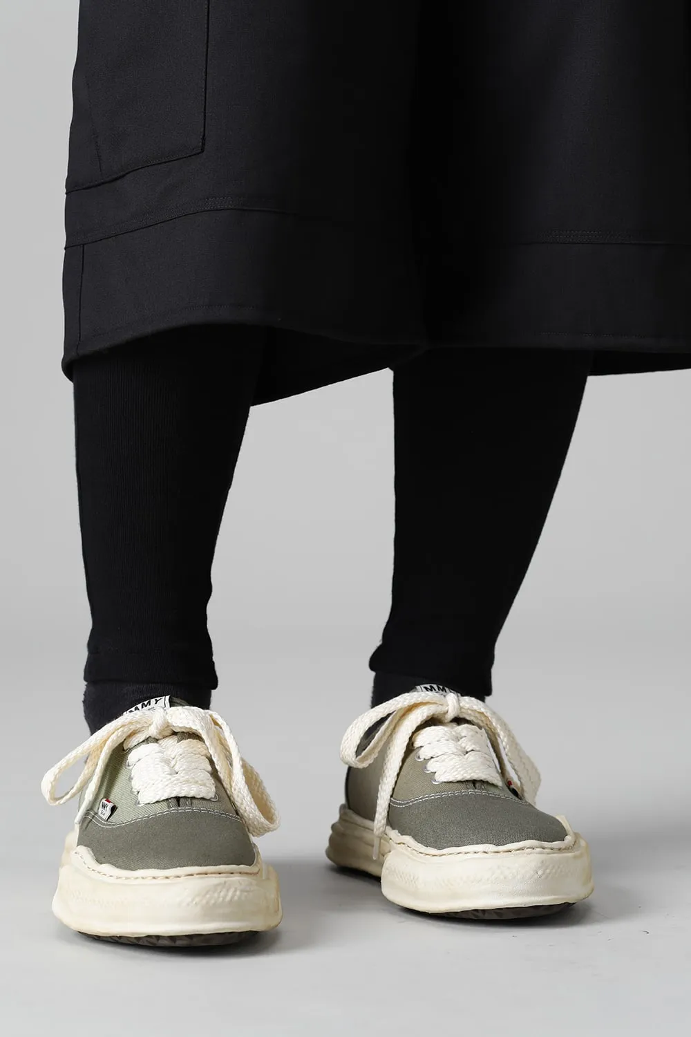 -BAKER- Over-dyed original sole canvas Low-Top sneakers Green