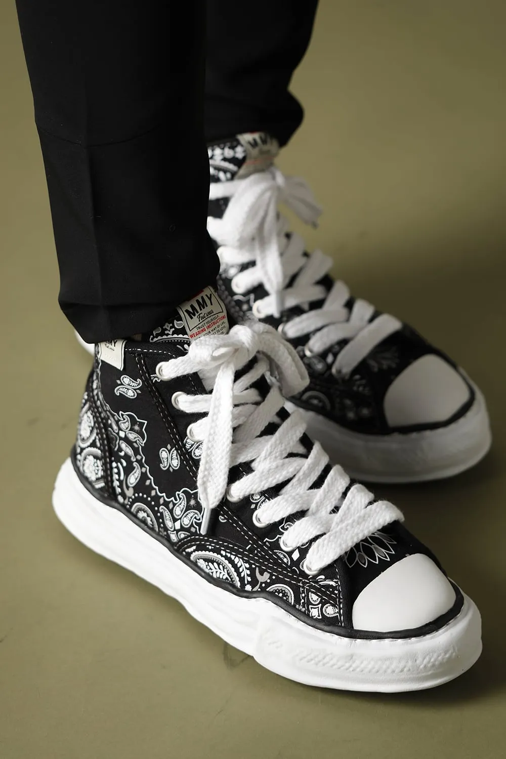 -PETERSON high- Original sole canvas bandana Hi-top sneakers Black