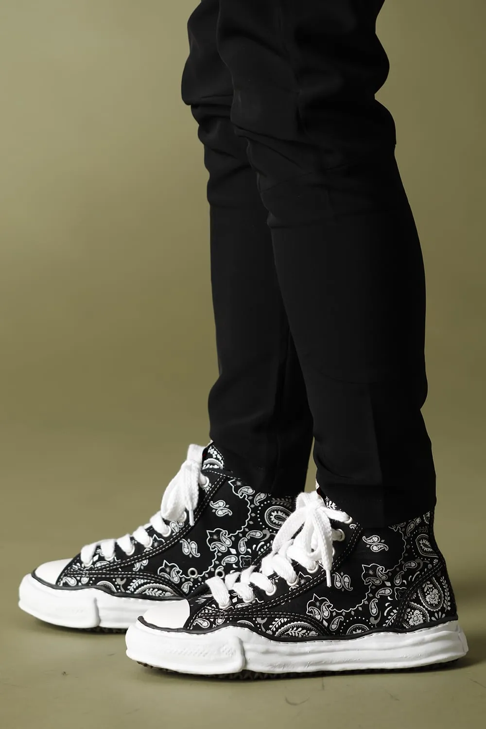 -PETERSON high- Original sole canvas bandana Hi-top sneakers Black