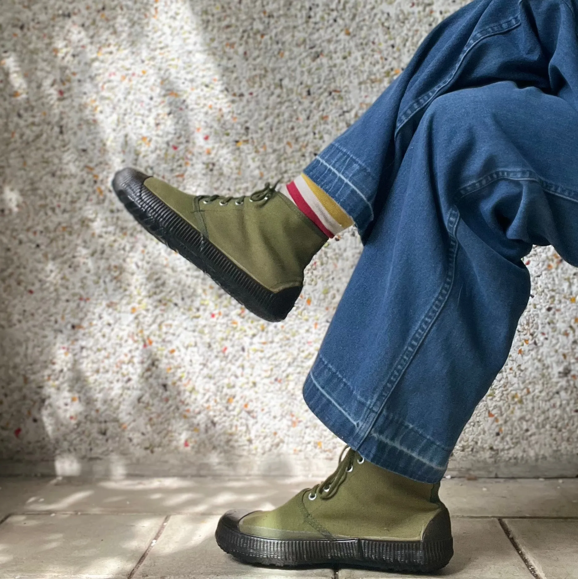 80s Olive drab canvas military shoes