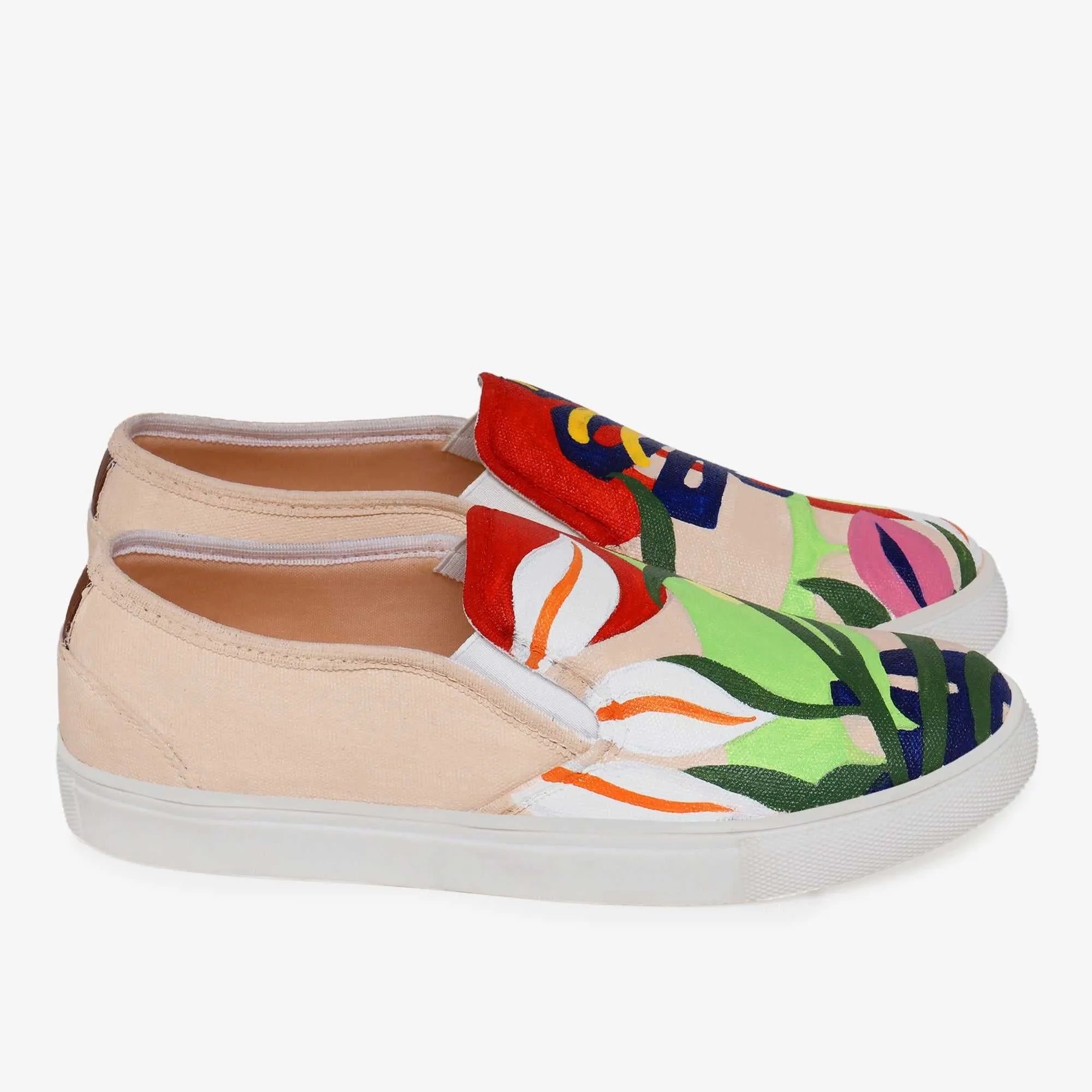Abstract Floral Slipons