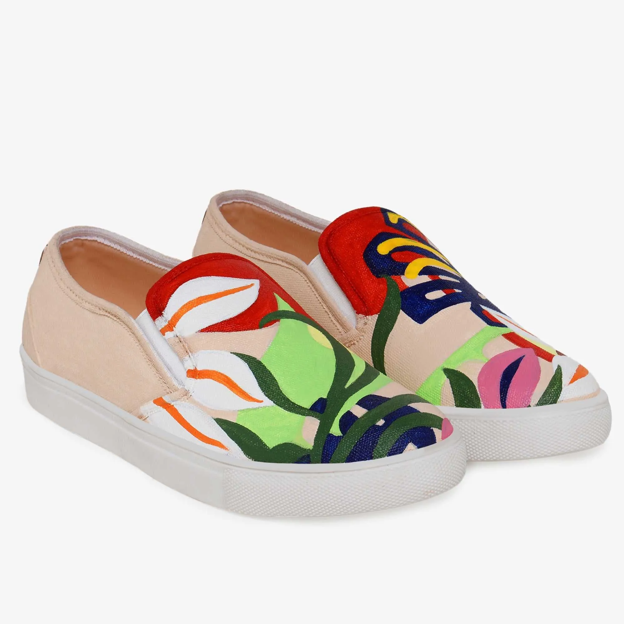 Abstract Floral Slipons