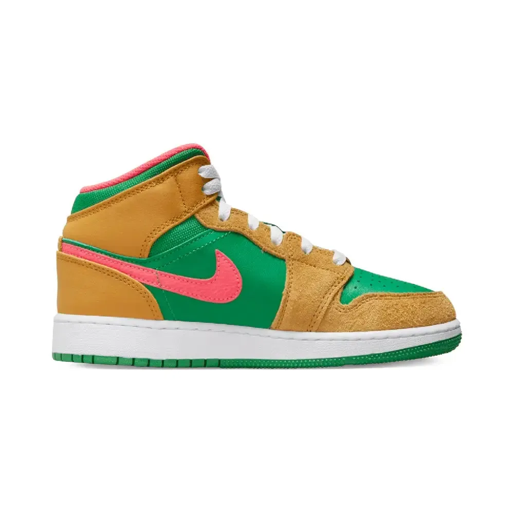 Air Jordan 1 Mid SE Wheat Watermelon GS