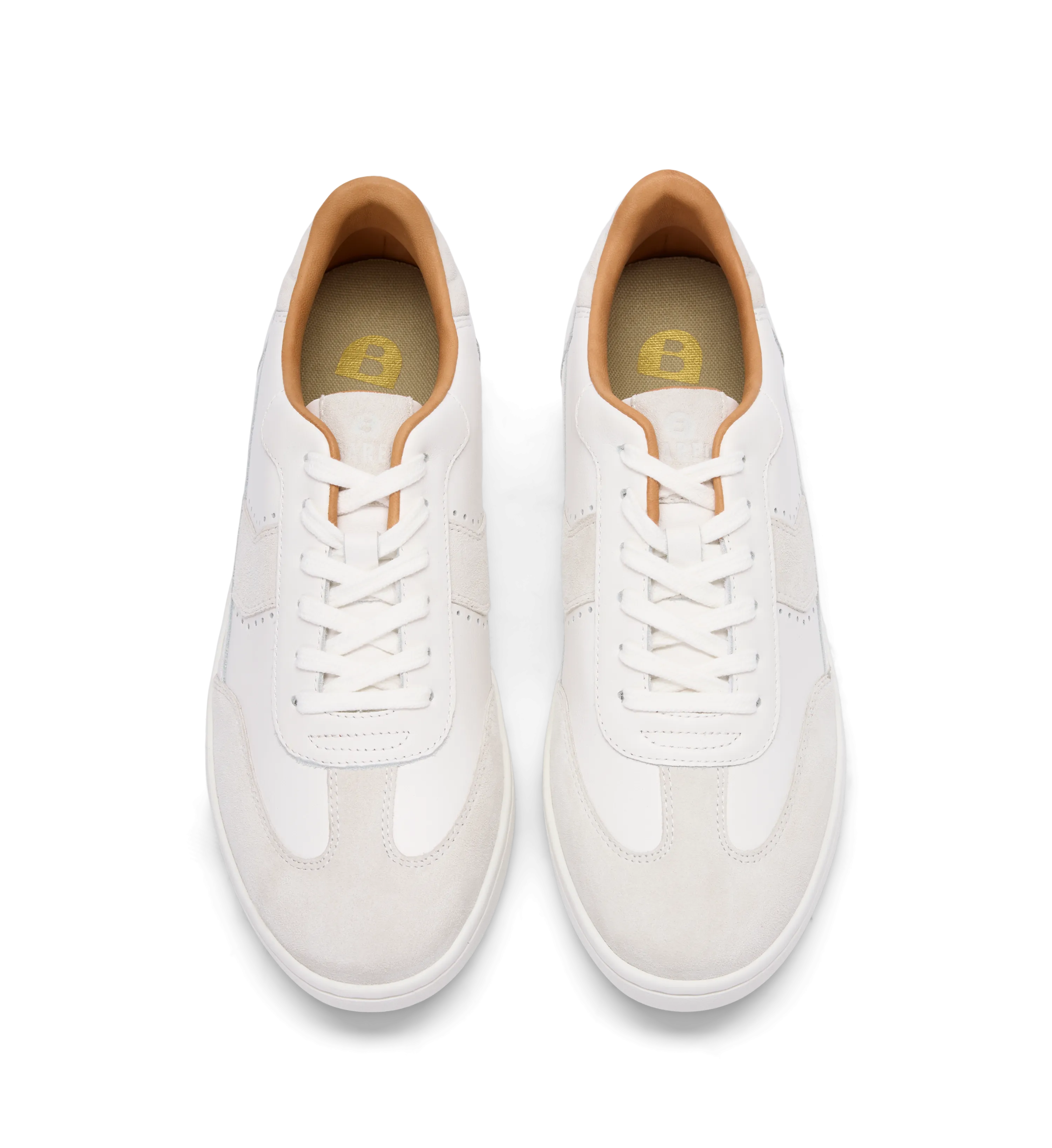 Amakihi White Leather & Suede Mix Sneakers