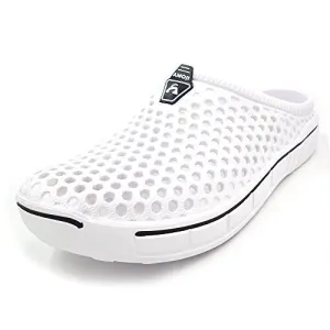 Amoji Unisex Garden Clogs Shoes Sandals Slippers White 8.5US W/7.5US M