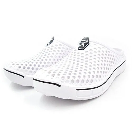 Amoji Unisex Garden Clogs Shoes Sandals Slippers White 8.5US W/7.5US M