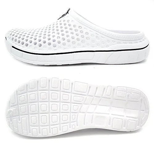 Amoji Unisex Garden Clogs Shoes Sandals Slippers White 8.5US W/7.5US M