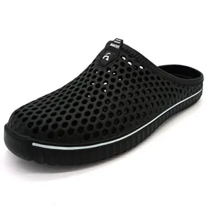 Amoji Unisex Garden Shoes Clogs Slippers Sandals Black 8.5US W/7.5US M