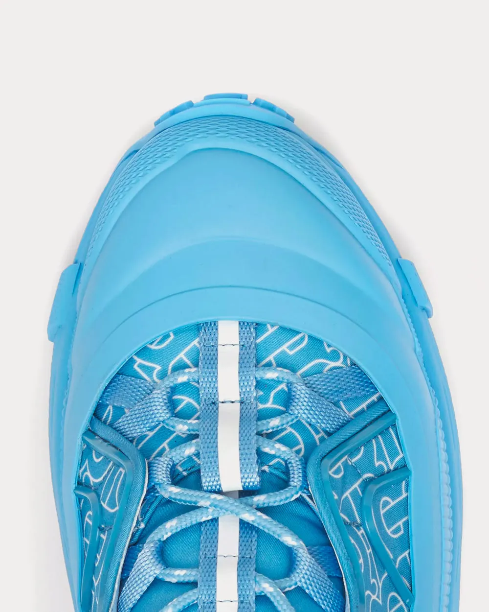 Arthur Monogram Print Nylon Blue Topaz Low Top Sneakers