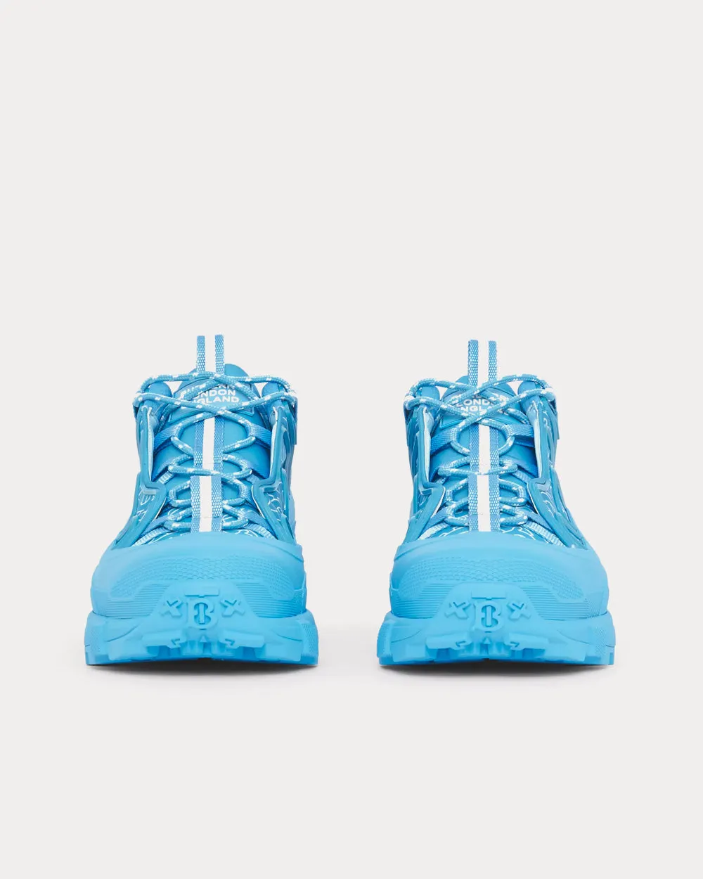 Arthur Monogram Print Nylon Blue Topaz Low Top Sneakers