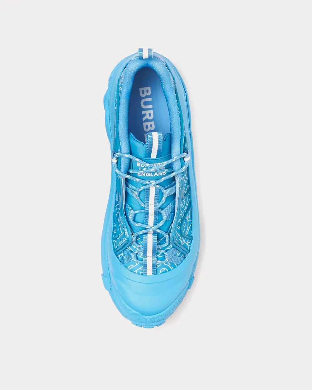 Arthur Monogram Print Nylon Blue Topaz Low Top Sneakers