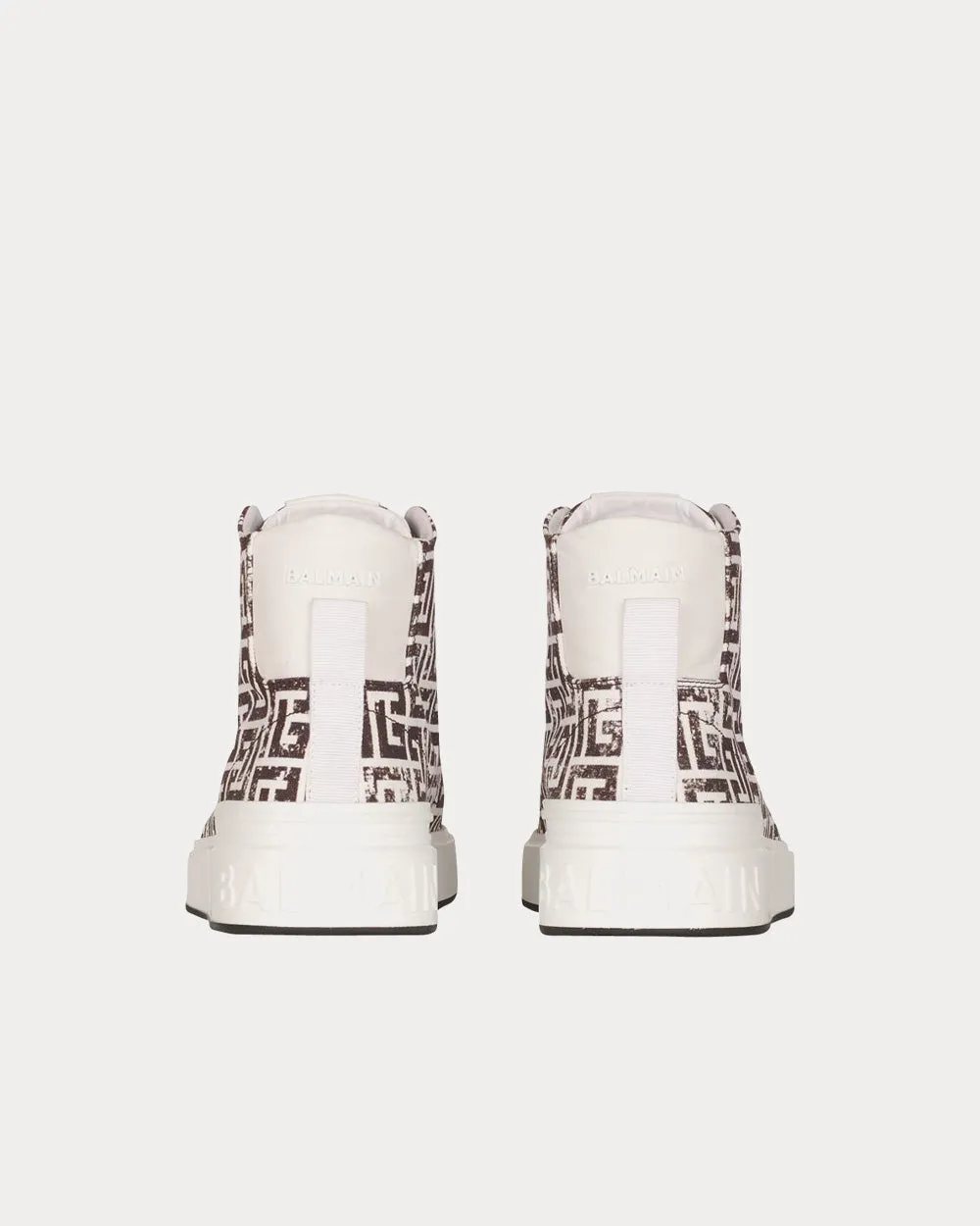 B-Court Monogram Canvas White / Black High Top Sneakers