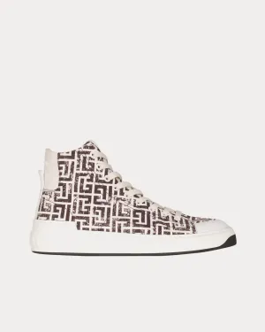 B-Court Monogram Canvas White / Black High Top Sneakers