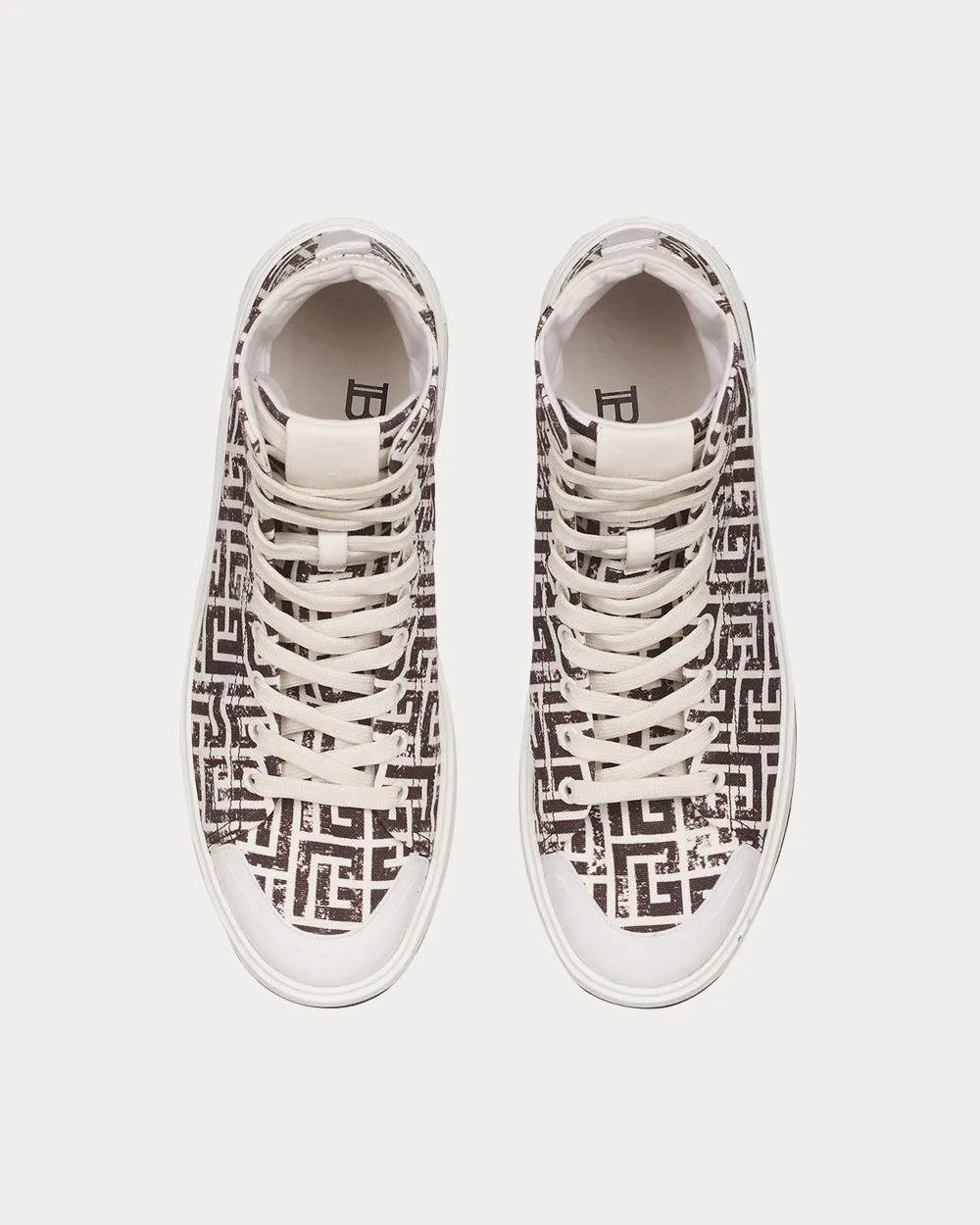 B-Court Monogram Canvas White / Black High Top Sneakers