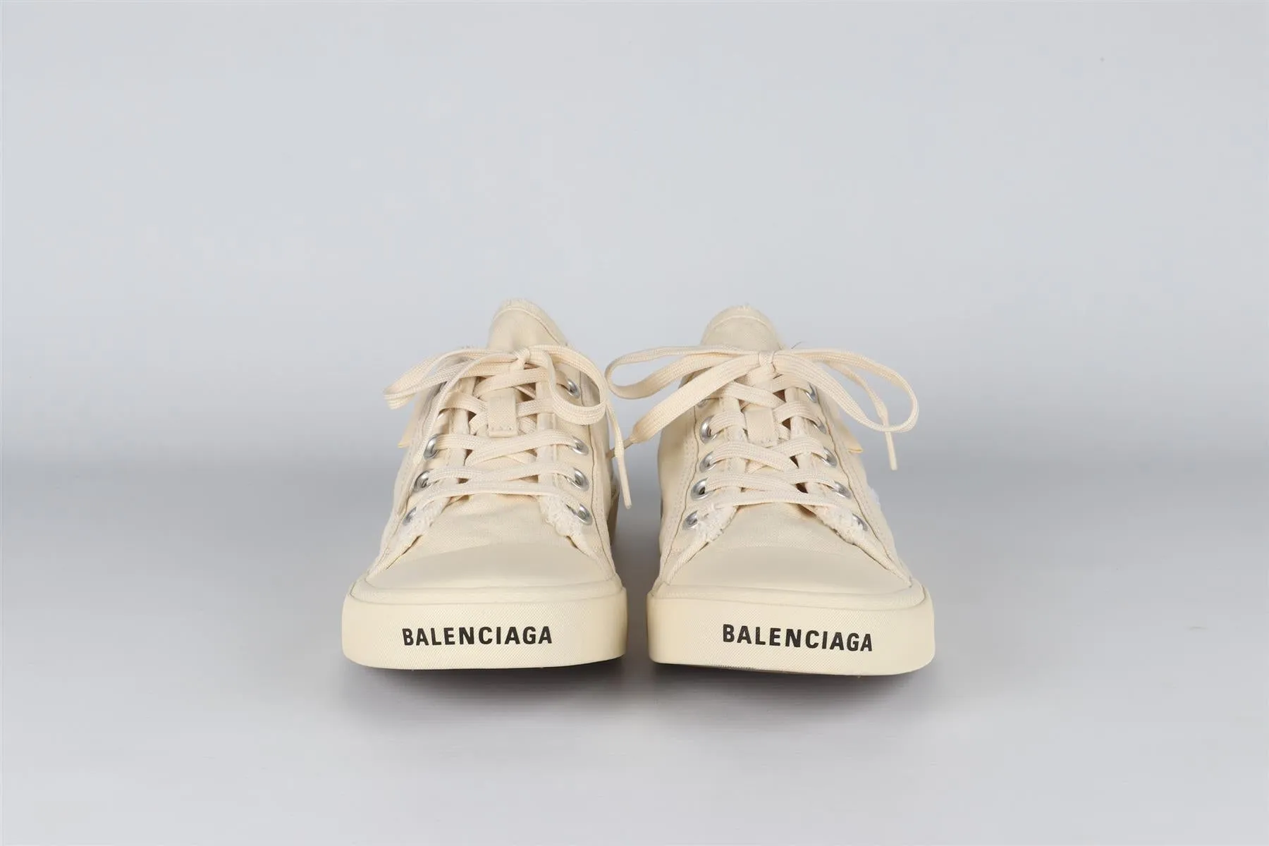 BALENCIAGA ECRU PARIS CANVAS SNEAKERS EU 40 UK 7 US 10