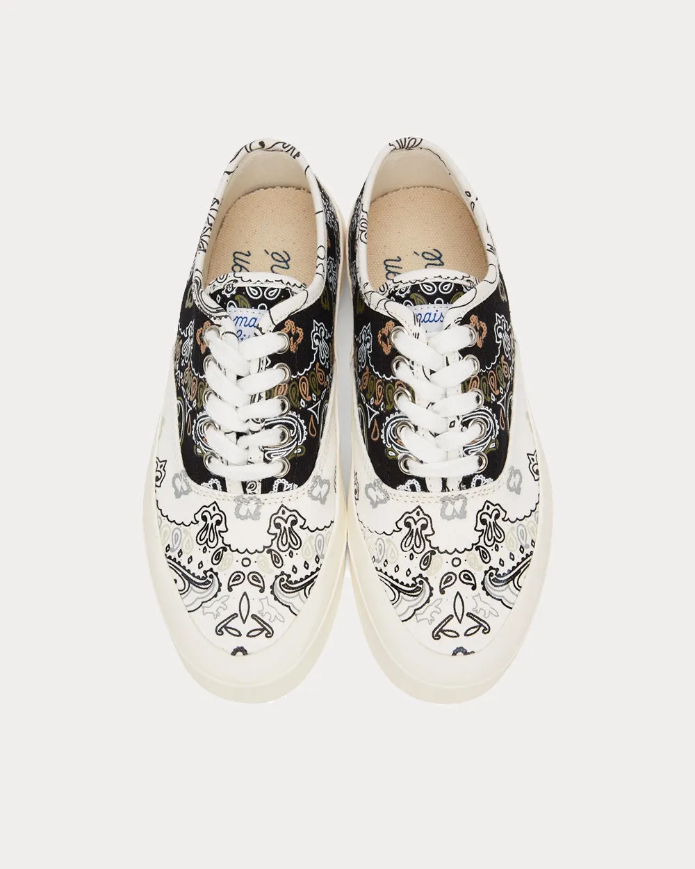 Bandana Print Black & White Low Top Sneakers