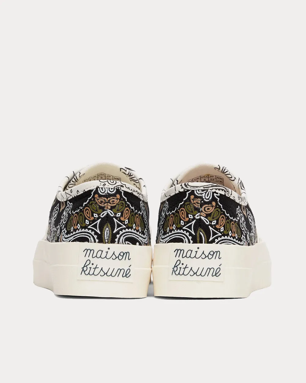 Bandana Print Black & White Low Top Sneakers