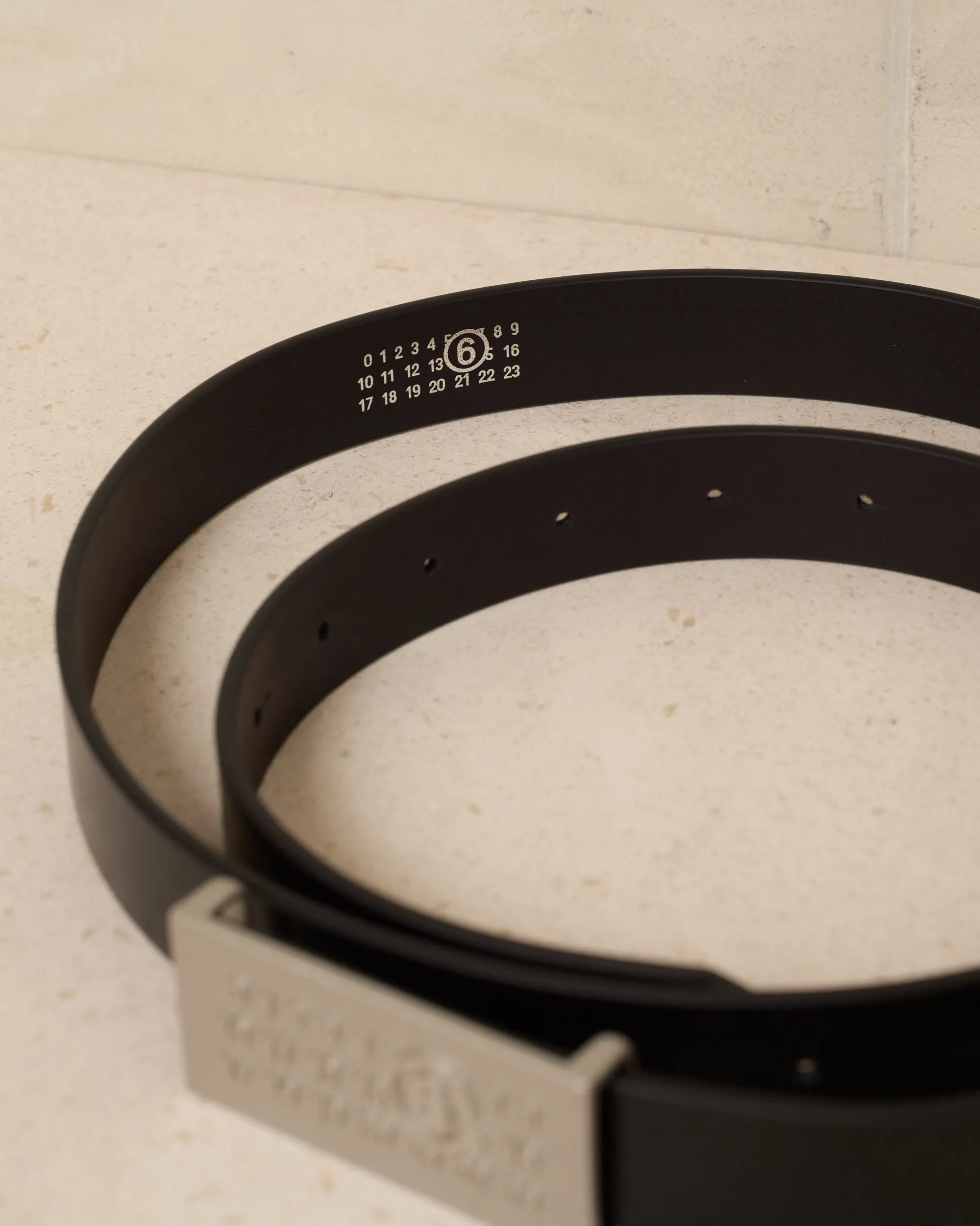 Black Leather Numeric Belt