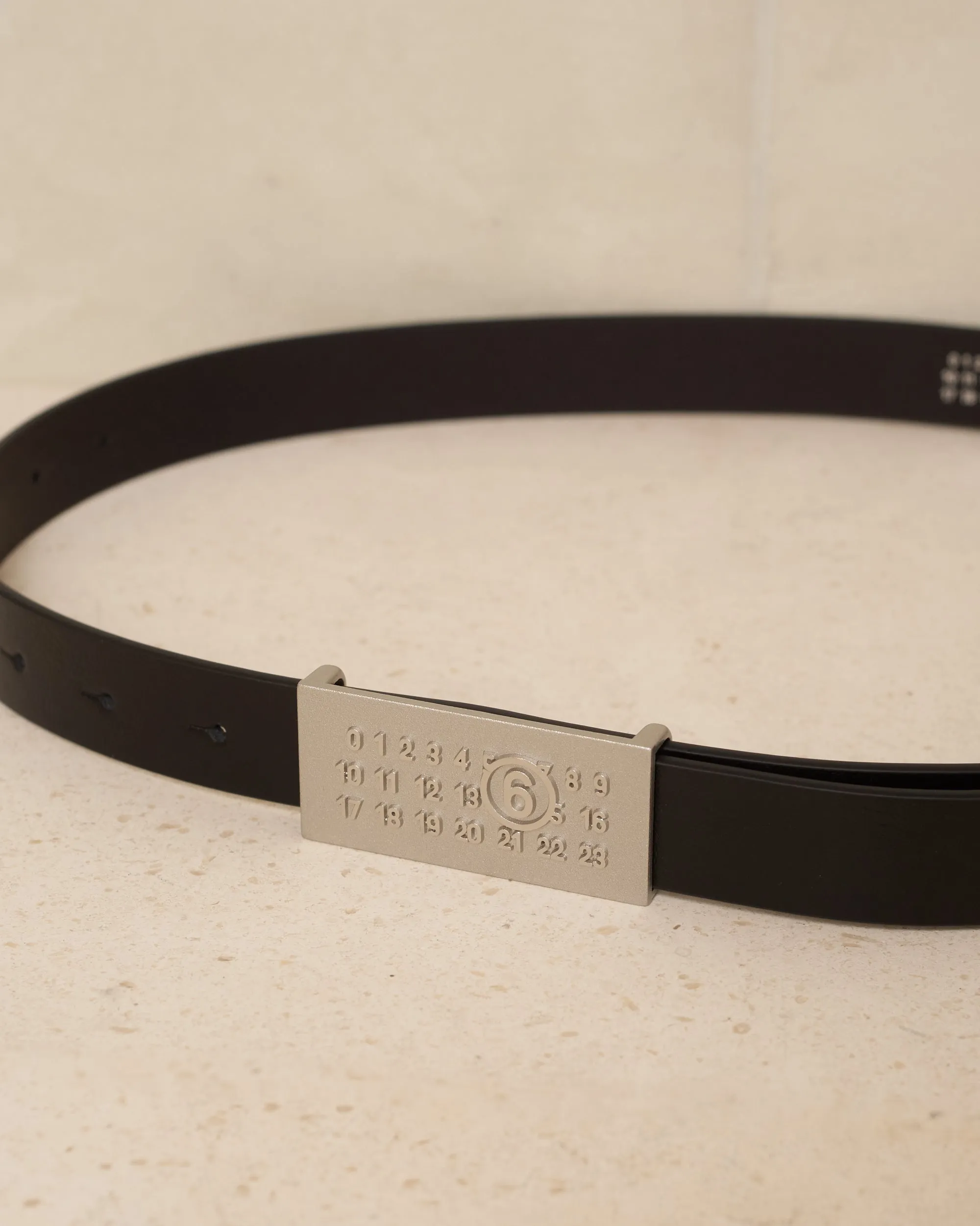 Black Leather Numeric Belt