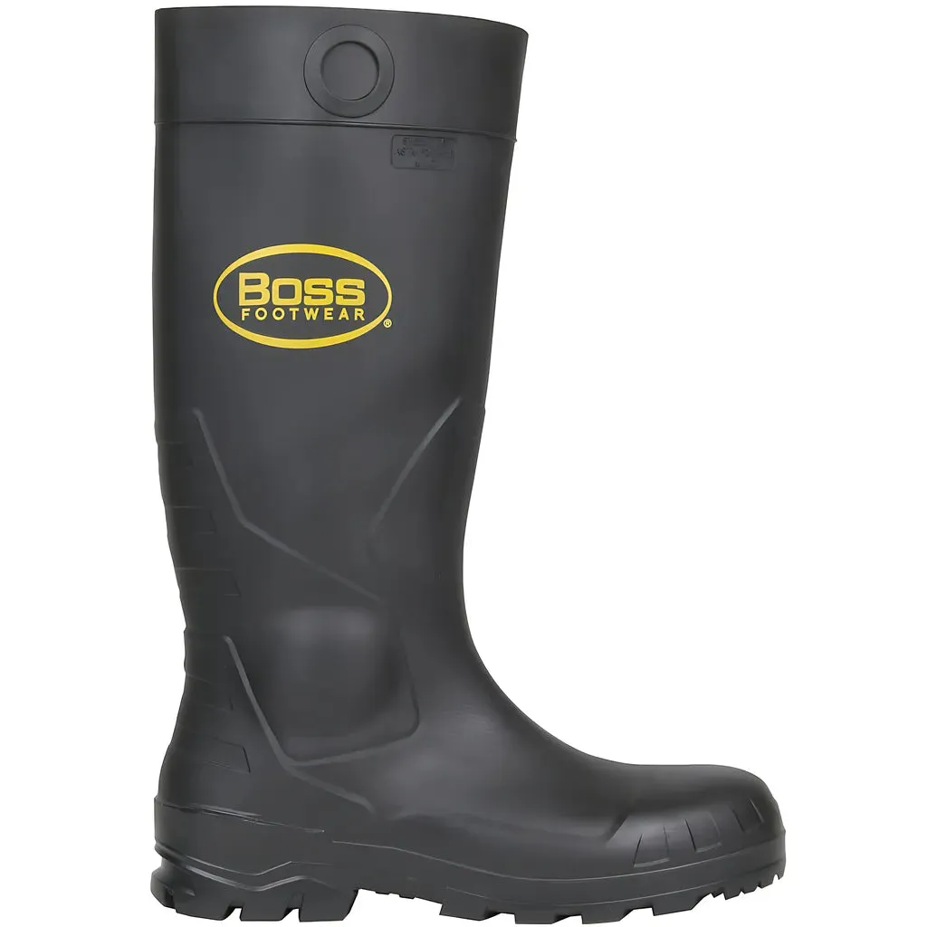 Boss 380-800/9 16" Black PVC Plain Toe Boot