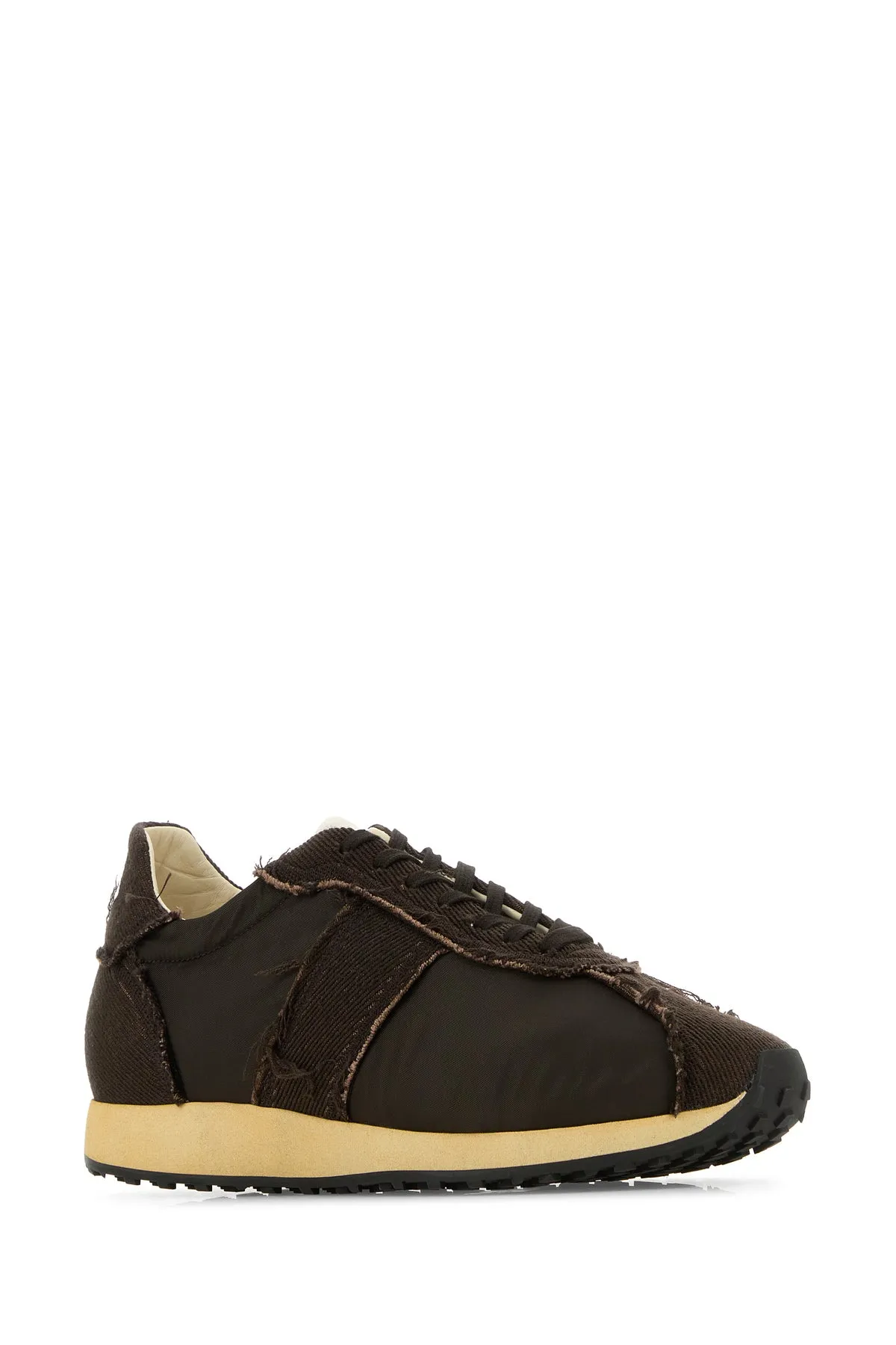 Brown canvas and fabric Mika sneakers