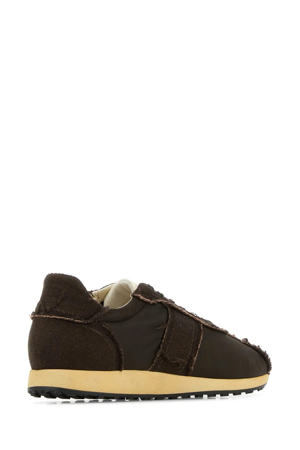 Brown canvas and fabric Mika sneakers
