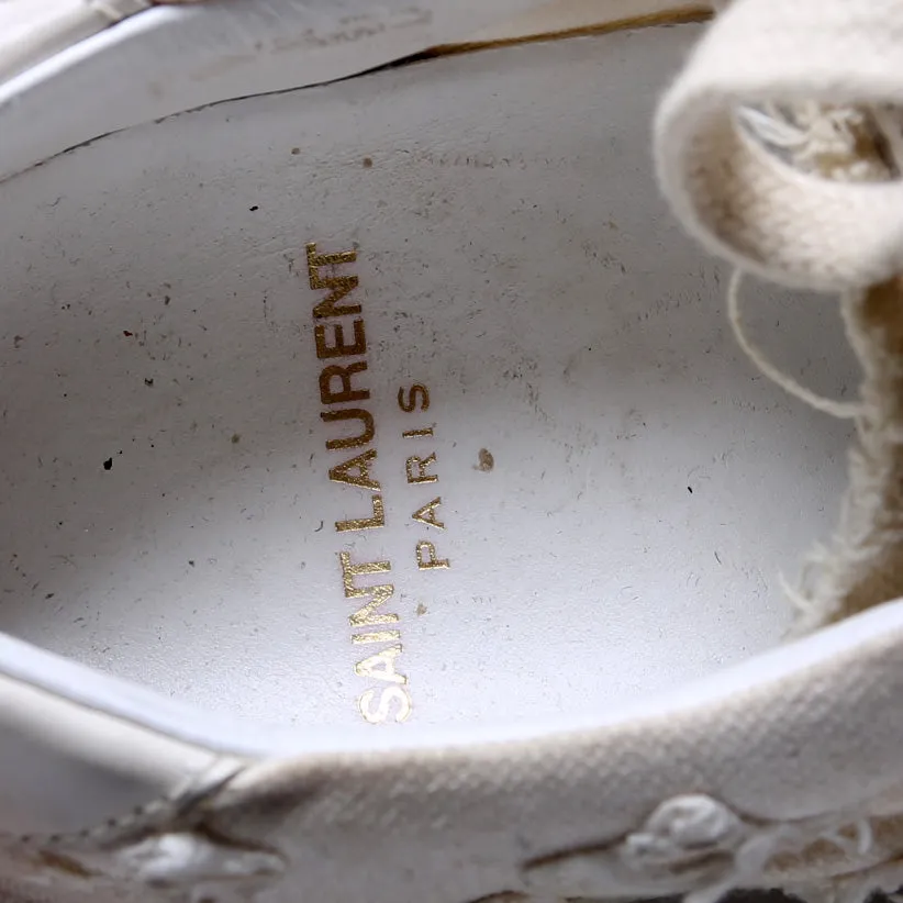Canvas Lace Up Distressed Sneakers Size 36