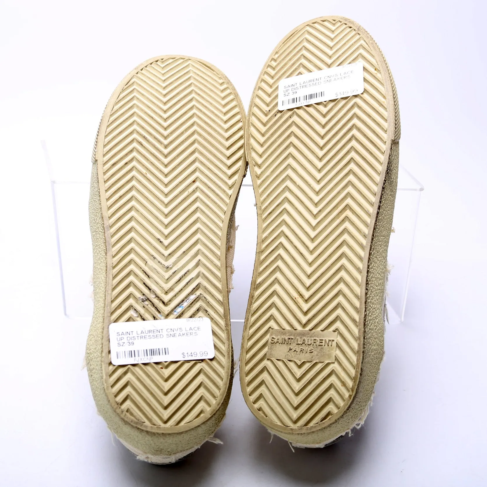 Canvas Lace Up Distressed Sneakers Size 36