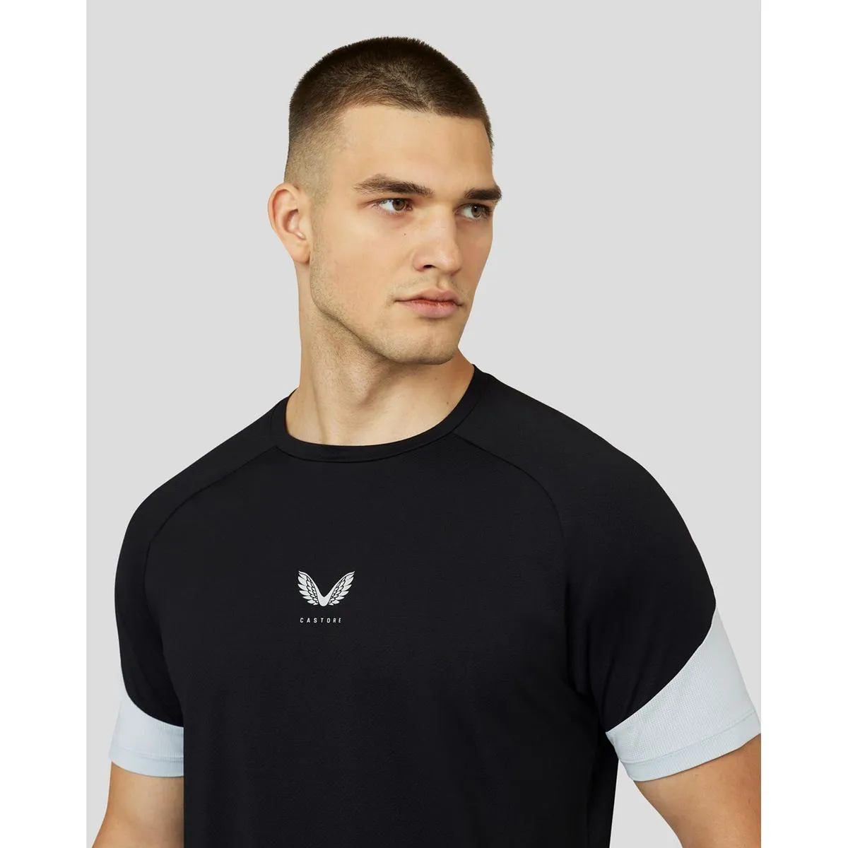Castore Mesh Mix Short Sleeve Tee Black/Grey