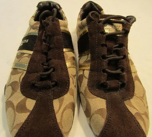 Coach Remonna Brown & Tan Signature Canvas Fashion Sneakers