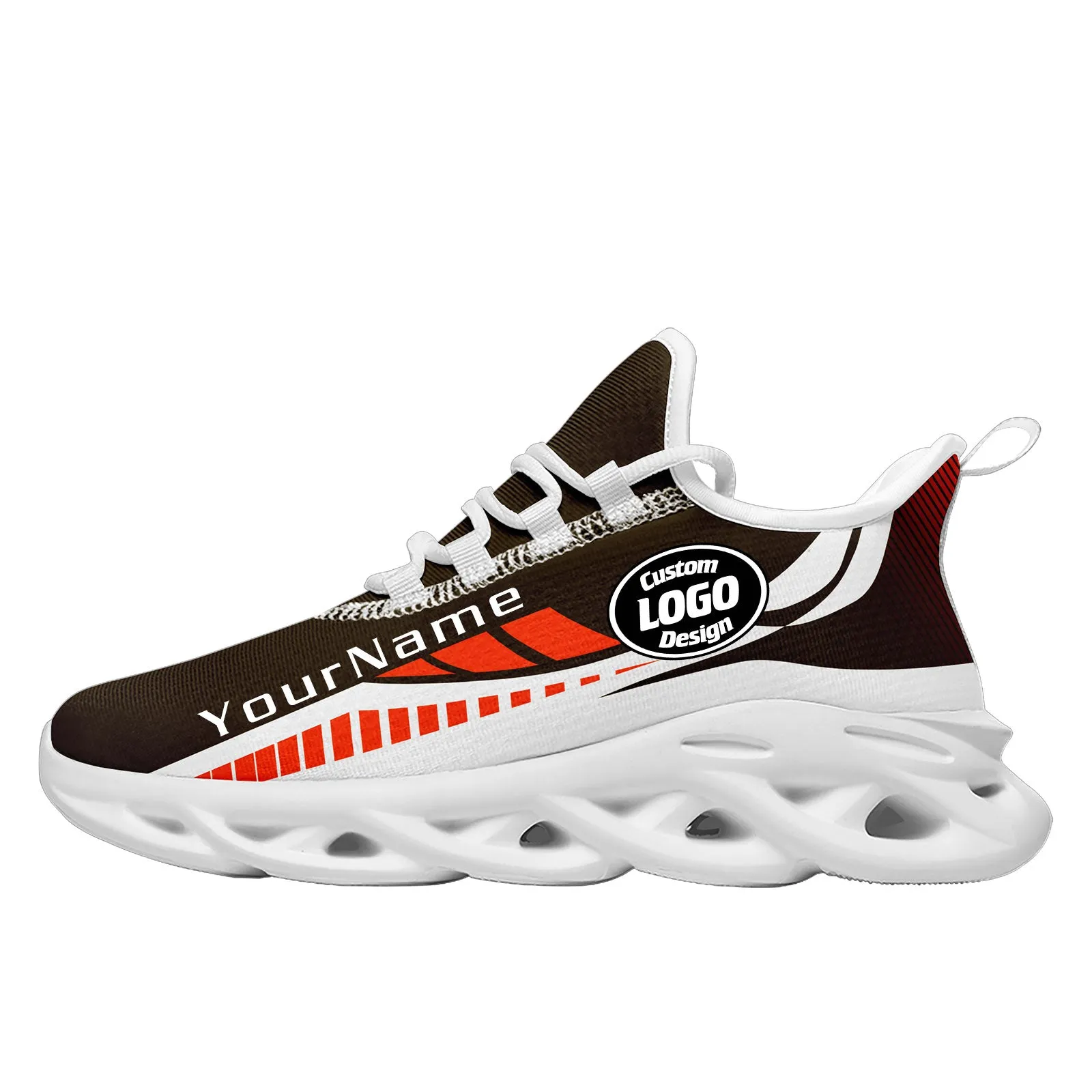 Custom Brown Orange White Cleveland Maxsoul Shoes Personalized Sneaker FN003-D020325-8