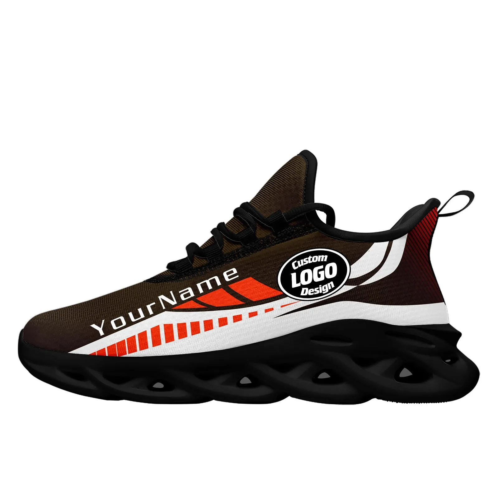 Custom Brown Orange White Cleveland Maxsoul Shoes Personalized Sneaker FN003-D020325-8