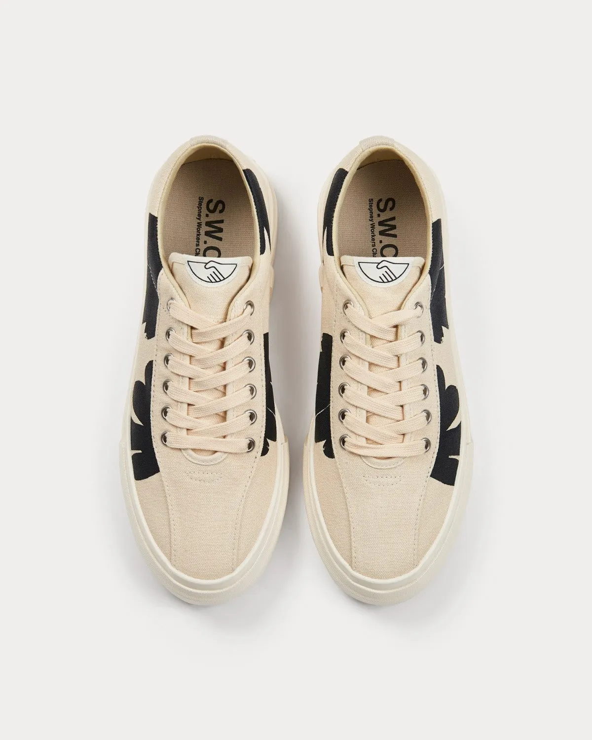 Dellow Shroom Hands Ecru / Black Low Top Sneakers