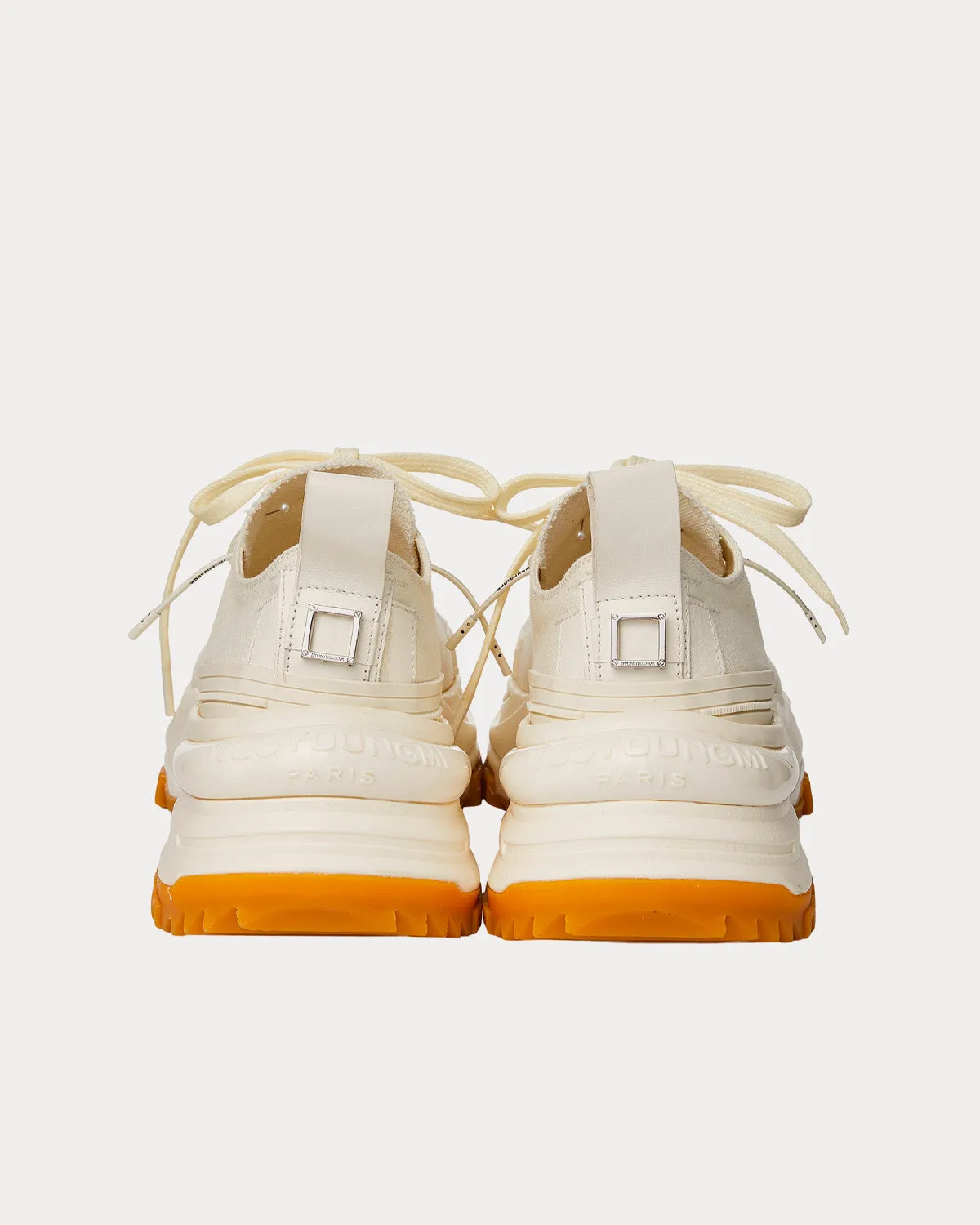 Double Lace Canvas Ivory Low Top Sneakers