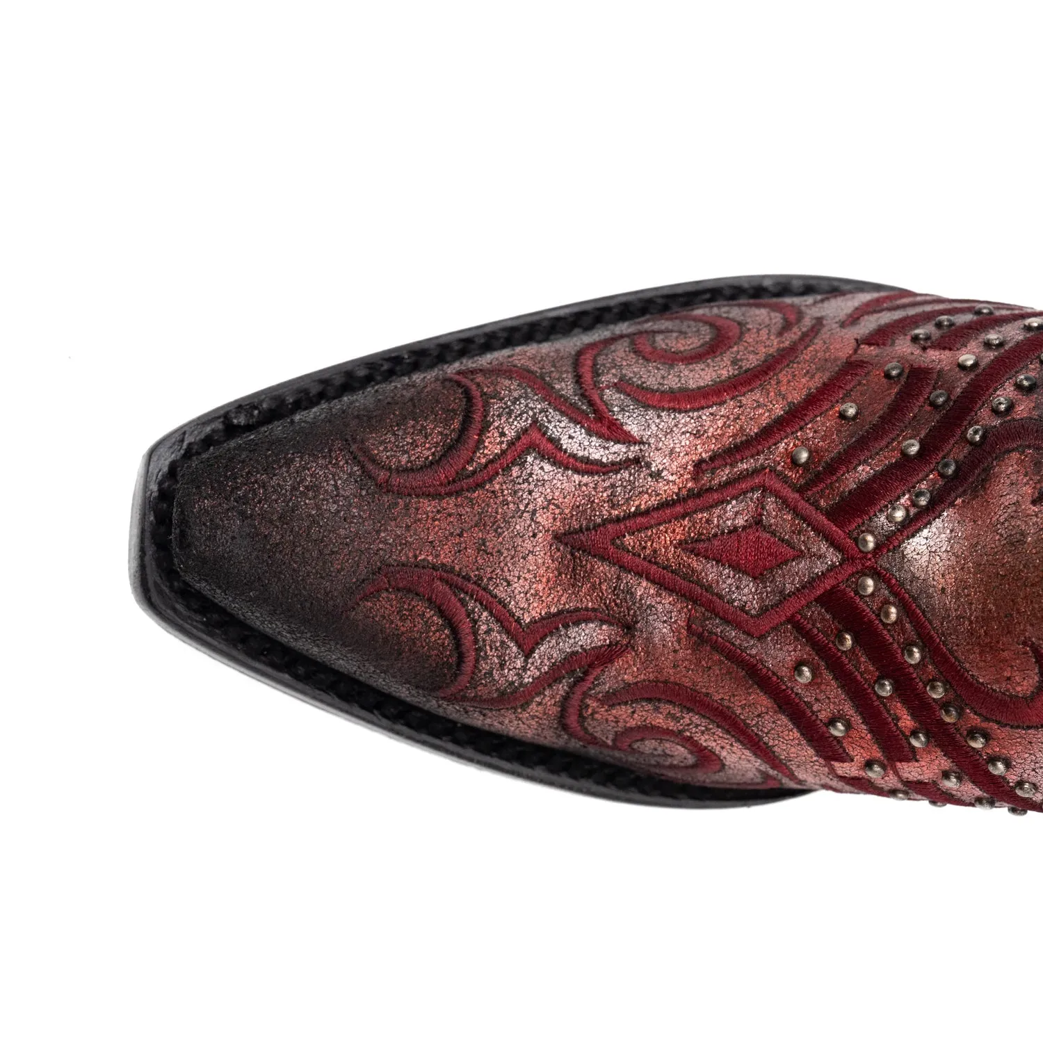 Ferrini Womens Masquerade V-Toe Red Leather Cowboy Boots