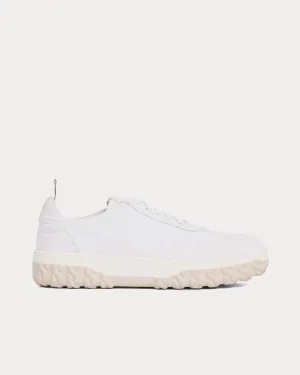 Field Frayed Canvas & Cable Knit Sole White Low Top Sneakers