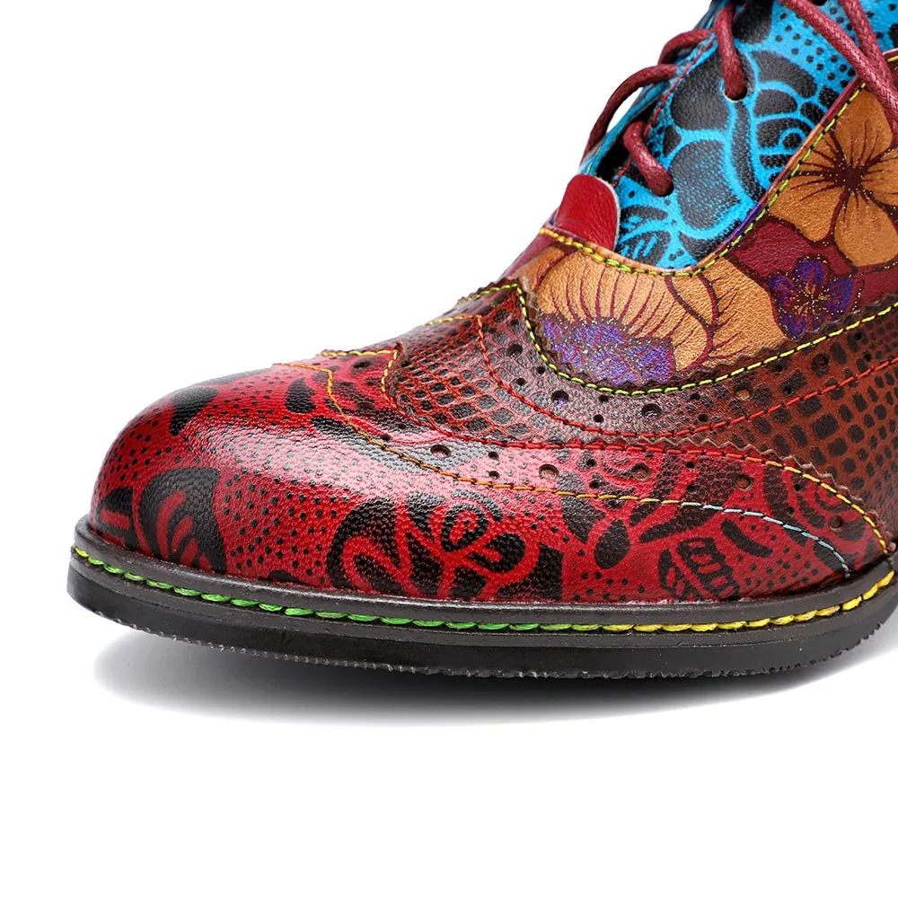 Floral Pattern Splicing Comfy Shoes