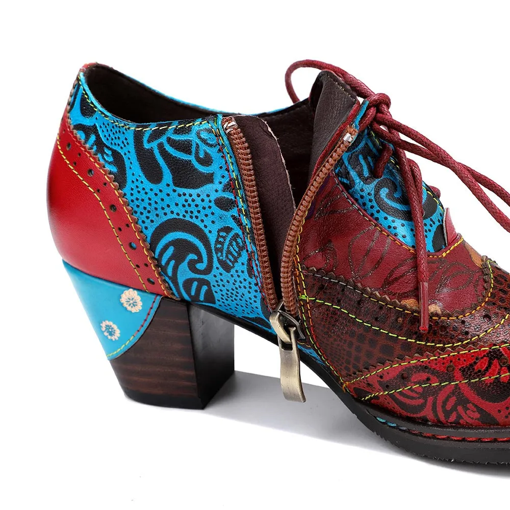 Floral Pattern Splicing Comfy Shoes
