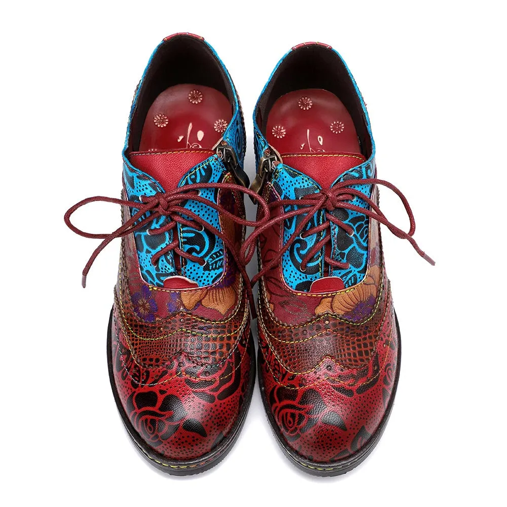 Floral Pattern Splicing Comfy Shoes