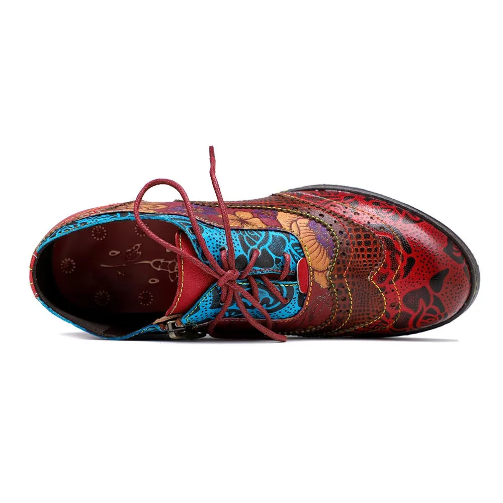Floral Pattern Splicing Comfy Shoes