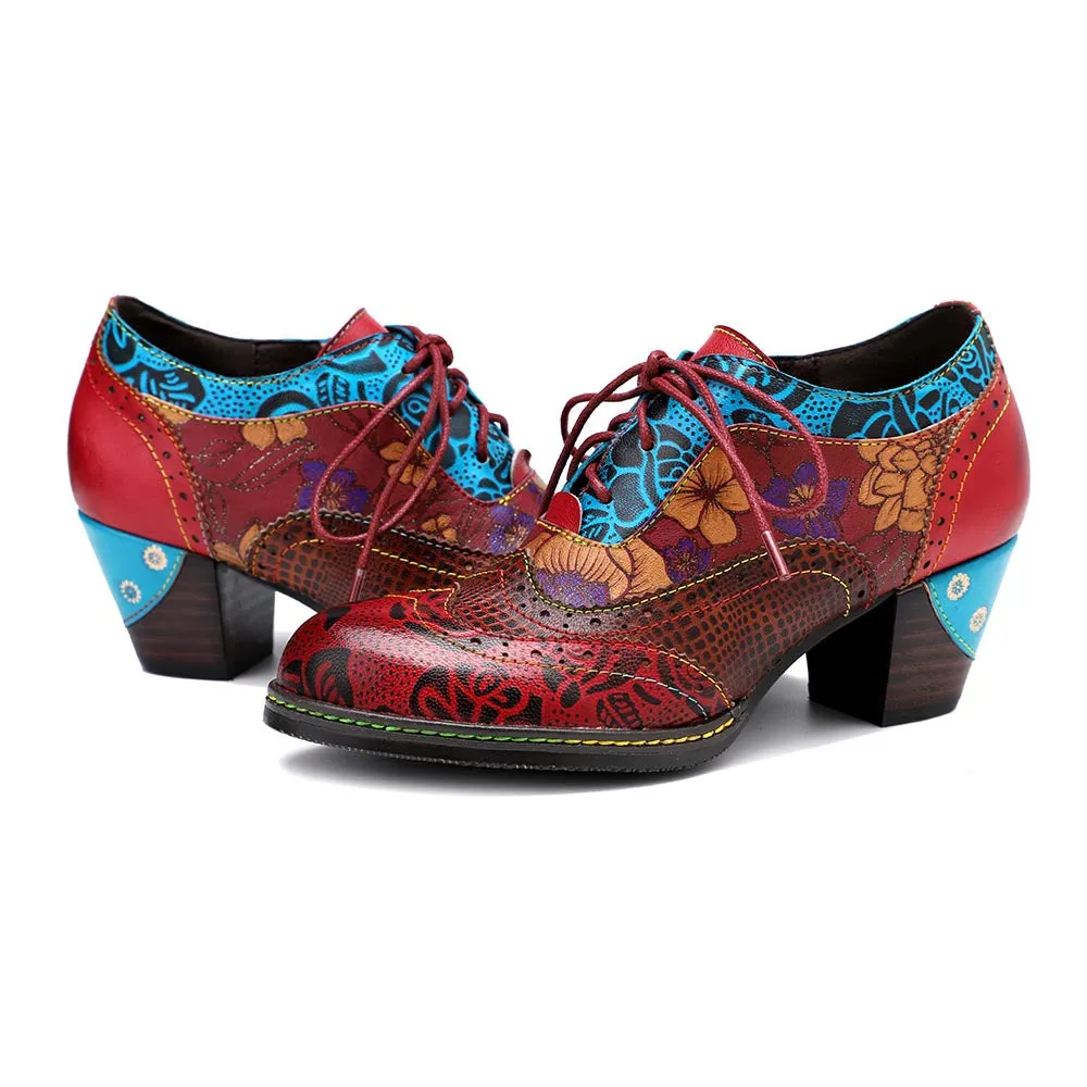 Floral Pattern Splicing Comfy Shoes