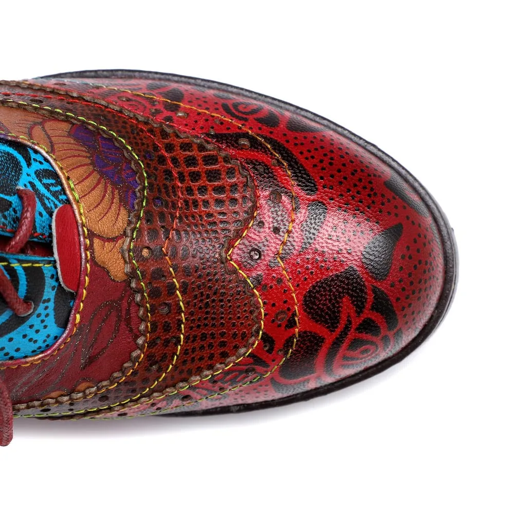 Floral Pattern Splicing Comfy Shoes