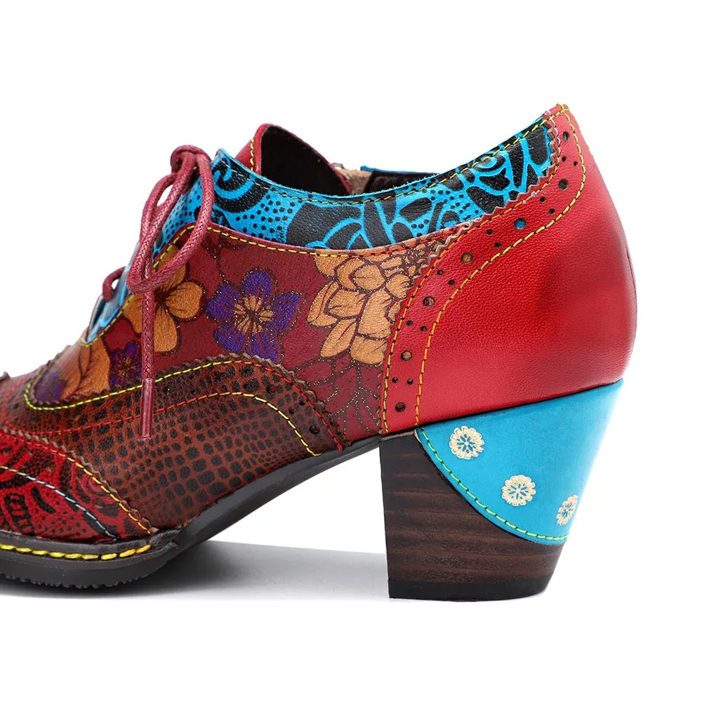 Floral Pattern Splicing Comfy Shoes