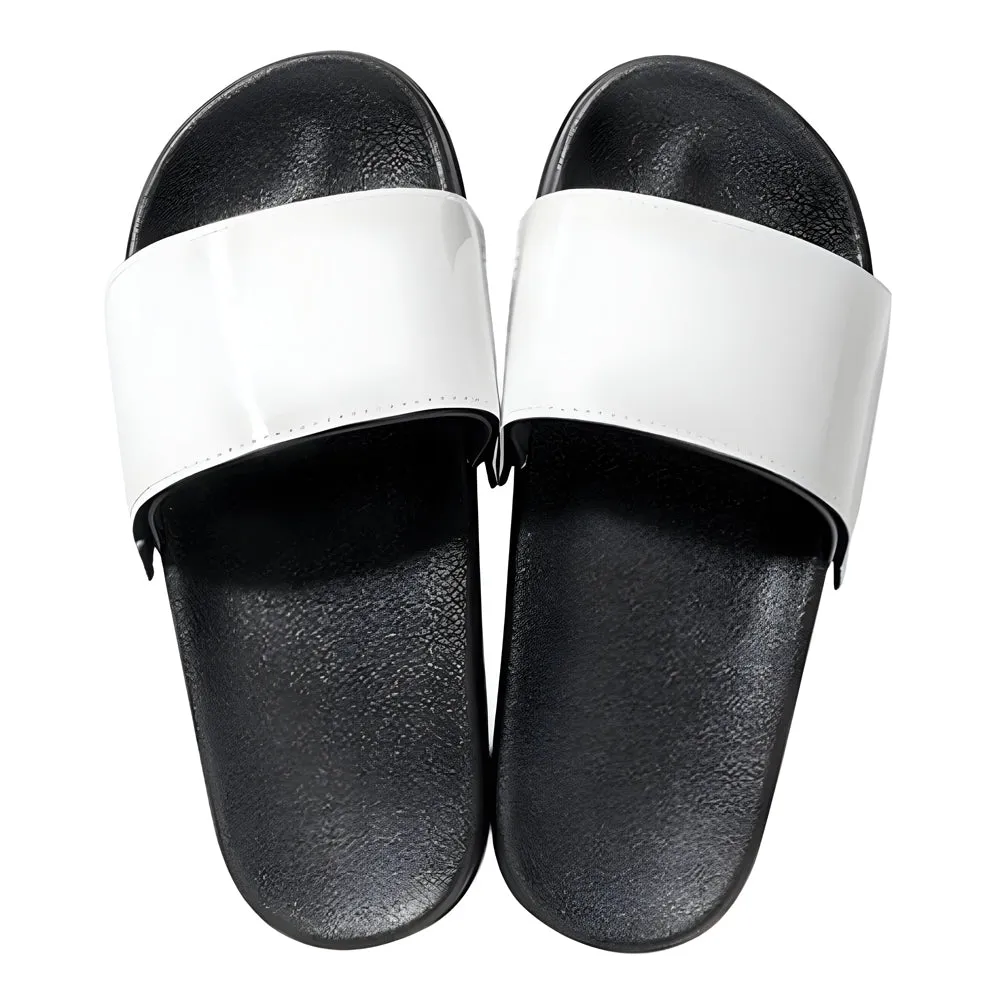 Footwear - Premium PU Leather Slippers - Adult - Black