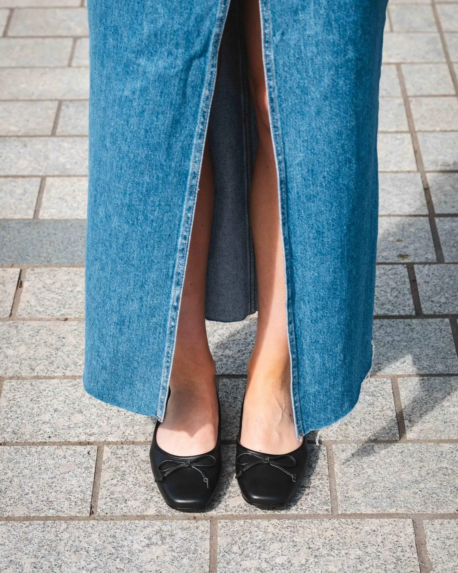 GILLOT BALLET FLATS BLACK LEATHER