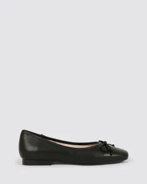 GILLOT BALLET FLATS BLACK LEATHER