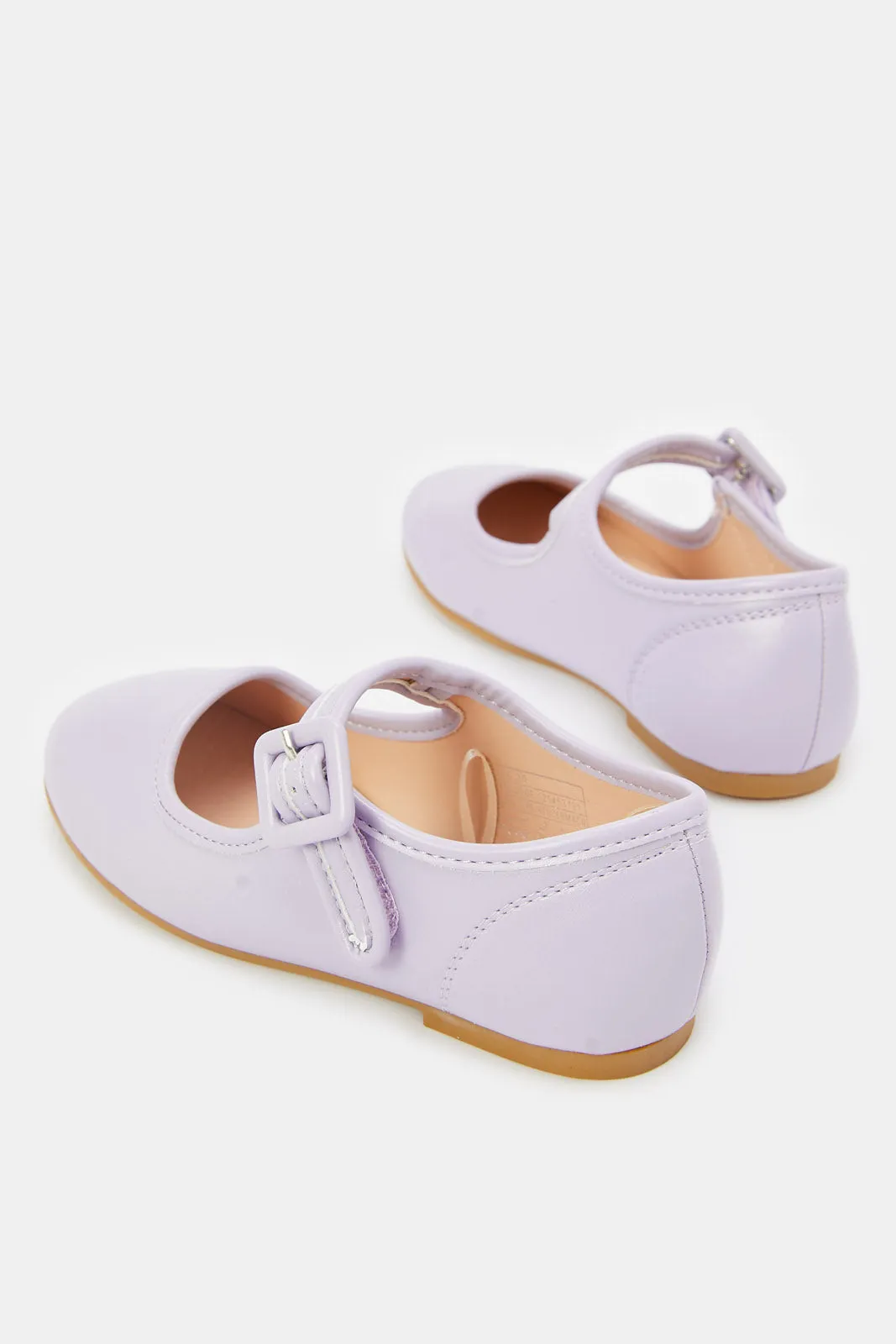 Girls Lilac Velcro Strap Ballerina